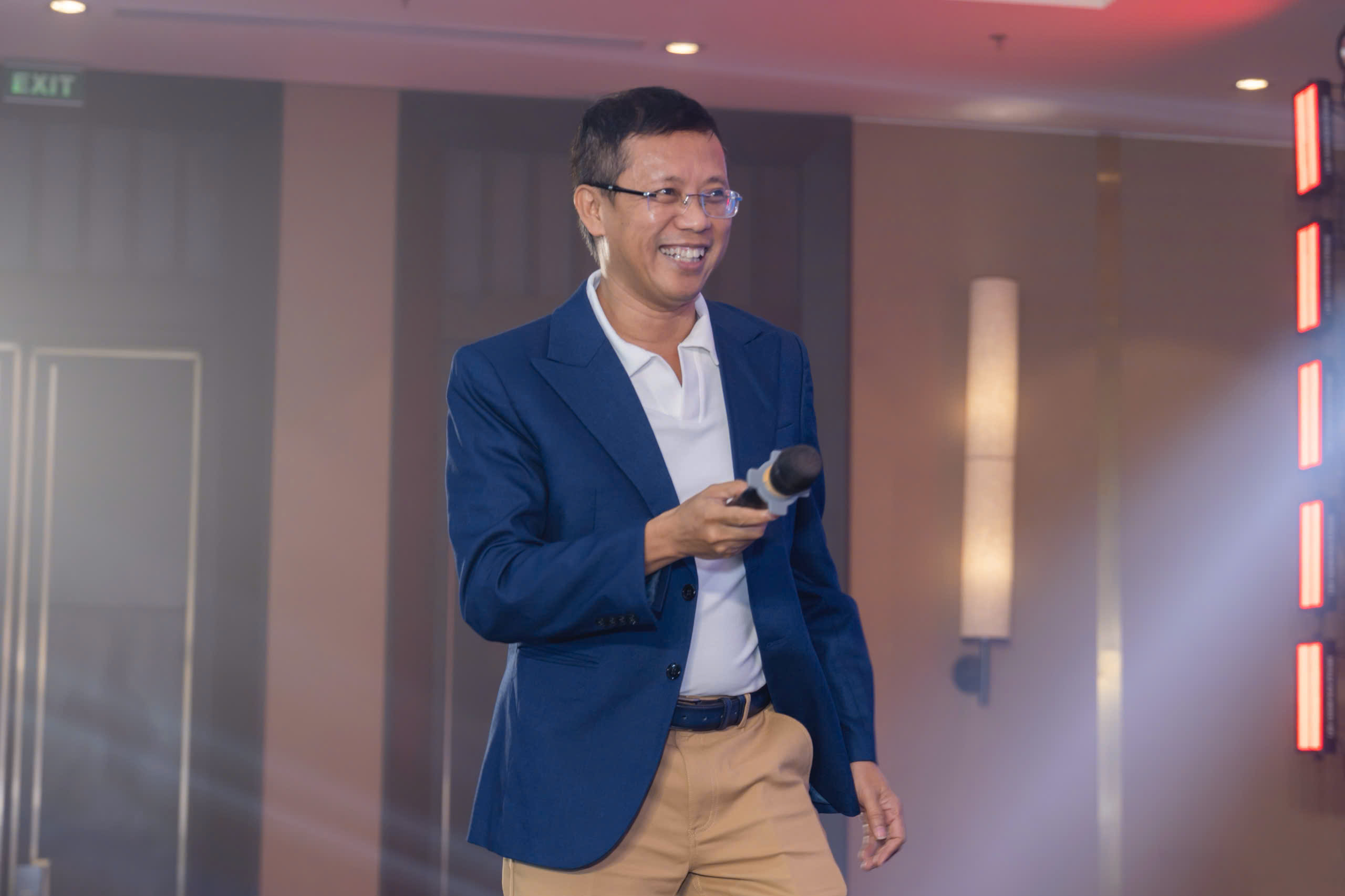 Ông Mai Hoài An – Chủ tịch HĐQT Công ty Cổ phần Công nghệ ITD chia sẻ cảm nghĩ tại buổi tiệc